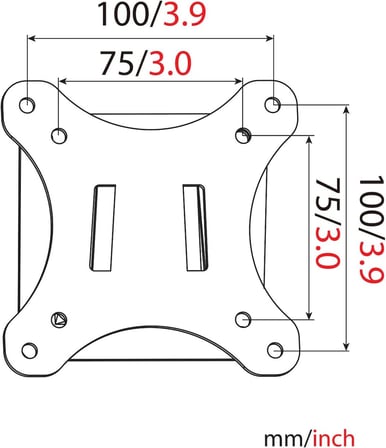 DA-90303-1 81Cm (32") Büyüklüğe Kadar Olan Monitörler Için Üniversal Duvar Aparatı