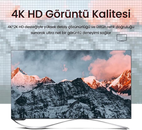 4K 30Hz DisplayPort to HDMI Çevirici Dönüştürücü Adaptör