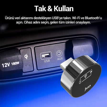 Kablosuz CarPlay Android Auto Kabloludan Kablosuza Çevirici USB ve Type-C Adaptör