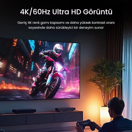 4K HDMI 2.0 Görüntü Seçici 5 Giriş 1 Çıkış Kumandalı Switch