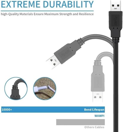 PrimeX PX-USB05 0.5 Metre USB to USB Erkek Kablo, 50 cm USB-A Erkek Erkek Bağlantı Kablosu, Notebook Soğutucu USB Kablosu, USB Fan ve Uyumlu Cihazlar İçin Kısa USB Güç Bağlantı Kablosu
