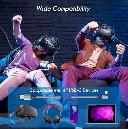 Vr5 Usb3.2 Oculus Quest 3/2/1 Pico 4 Aksesuarları ve PC/Steam VR, 5Gbps Yüksek Hızlı PC Veri Aktarımı, VR Kulaklık, Oyun Bilgisayarı, Sanal gerçeklik gözlüğü uyumlu 5 metre