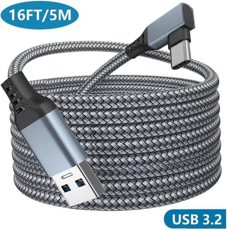 Vr5 Usb3.2 Oculus Quest 3/2/1 Pico 4 Aksesuarları ve PC/Steam VR, 5Gbps Yüksek Hızlı PC Veri Aktarımı, VR Kulaklık, Oyun Bilgisayarı, Sanal gerçeklik gözlüğü uyumlu 5 metre
