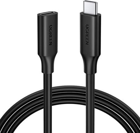 Type-C Erkek to Type-C Dişi Uzatma Kablosu 1 Metre