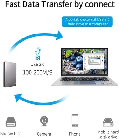 Type C to Micro B 3.0 Kablo 1 Metre Siyah Renk Hızlı Veri Aktarım Kablosu Micro B Harici Harddisk Kablosu