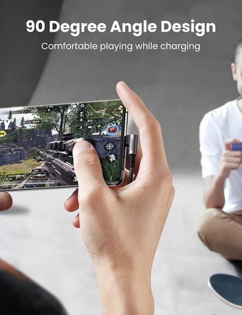 18W, USB to 90 Derece USB-A & USB-C Kablo, 1 Metre, Siyah, ACBUGN50941