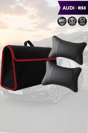 audi rs3 İçin Bagaj çantası koltuk yastığı Siyah renk Lüks model
