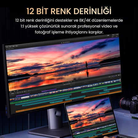 Type-C to HDMI Kablo 8K 60Hz 4K 240Hz HDR 3D 48Gbps Örgülü USB-C to HDMI Kablo 2 Metre