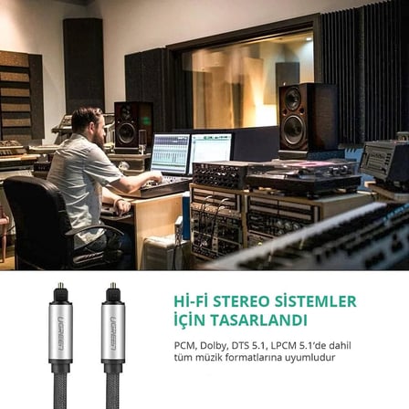 5.1 Dijital Toslink Optik Ses Kablosu 1.5 Metre