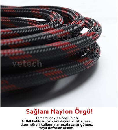 1.5 Metre HDMI Kablo Örgü Sargılı Dayanıklı Full HD Televizyon/Monitör/TV Hdmi Kablosu/Uydu Alıcısı Uyumlu hdmi kablosu