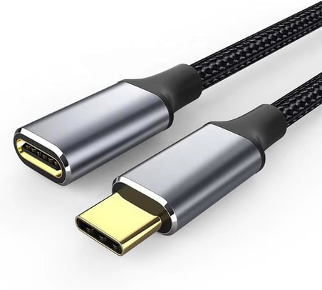 Ga86 Type-C Uzatma Kablosu Asla Kopmaz Örgü Kablo Mac-book i-Pad Air 4 Telefon Bilgisayar Alüminyum Kasa (50, Santimetre)