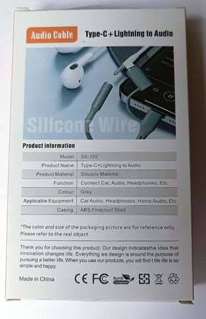 Ga78 2in1 Aux Dönüştürücü Silikon Ses Kablosu Type-C ve Lighting Kulaklık Ses Aktarımı iPhone ile Uyumlu (2in1 Aux Dönüştürücü)