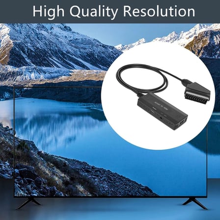 SCART to HDMI (Output) Dönüştürücü Adaptör, SCART Görüntü ve Sesi HDMI’ya Çevirme, 720p 1080p Destekli, PAL NTSC Uyumlu, Eski Tip TV DVD VHS İçin | ZR1126