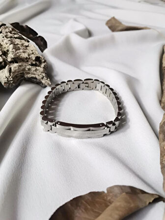 Luna Jewelry Erkek Gümüş Renk Timeless Steel 316 L Çelik Bileklik
