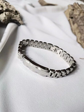 Luna Jewelry Erkek Gümüş Renk Timeless Steel 316 L Çelik Bileklik