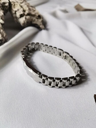 Luna Jewelry Erkek Gümüş Renk Timeless Steel 316 L Çelik Bileklik