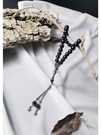 Luna Jewelry Göz Akik Doğal Taş Küre Kesim 33'lü 8mm Tesbih