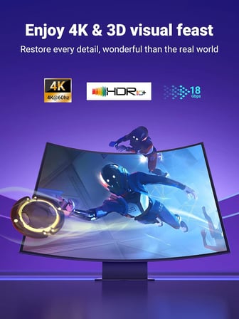 4K HDMI Kablosu ARC 3D Ethernet için PS5 Soundbar, Xbox Series S, Monitör vb. (1M)