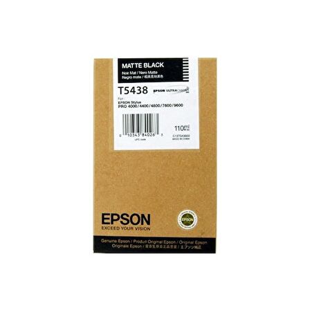 Epson T5438 C13T543800 Mat Siyah Kartuş - Pro 4000 / 4400 / 7600 / 9600