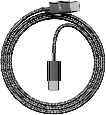 60W Örgülü Hızlı Şarj ve Data Kablosu Siyah AZ-06AB 1metre (60w Type-C to Type-C Siyah)