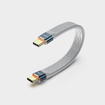 All-in-1 10 CM USB-C 4 Kablo – PD3.1 240W Hızlı Şarj ve Yüksek Hızlı Veri Transferi Gri WAN-01