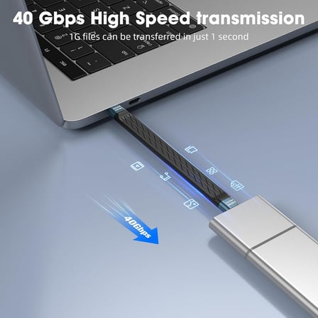 All-in-1 10 CM USB-C 4 Kablo – PD3.1 240W Hızlı Şarj ve Yüksek Hızlı Veri Transferi Gri WAN-01