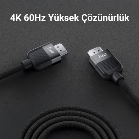 4K 60Hz 18Gbps HDR ARC HDCP Destekli HDMI 2.0 Örgülü Kablo 2 Metre