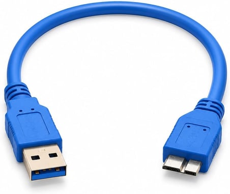 PrimeX PX-4120 USB 3.0 30 cm Taşınabilir Harddisk Kablosu, USB-A to Micro-B Harici Disk Data ve Güç Kablosu, WD Seagate Toshiba Samsung Adata Intenso Uyumlu Kısa USB 3.0 HDD SSD Bağlantı Kablosu