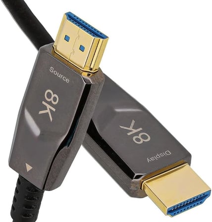 8K HDMI AOC Fiber Kablo - Hdmi 2.1 Standart - 48Gbps, 8K 60Hz, 4K 120Hz, 4K 60Hz, eARC, HDR, D-HDR, HDCP2.3, Dolby Vision, Dolby Atmos (15 Metre)