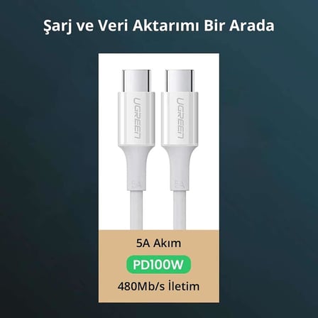 5A Type-C Şarj ve Data Kablosu 1 Metre