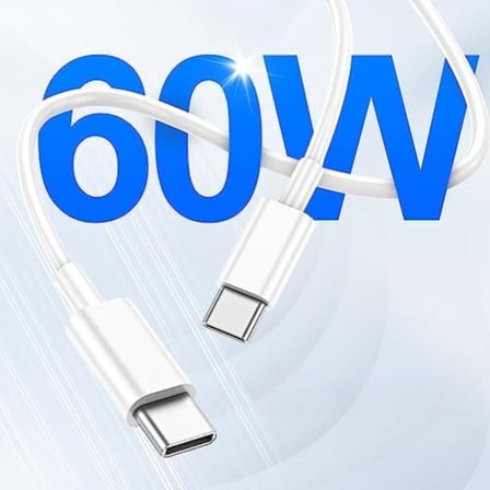 Type C-C, 1Metre, 60Watt PD Hızlı Şarj Kablosu, TPE Dış Yüzey, iPhone 15/16/17 ve Android İçin, IPH (1Ad x 1Metre Açık Gri)