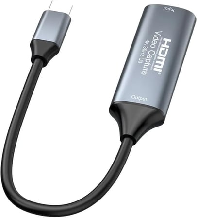 4K USB C 2.0 Type-C Video Capture Görüntü Yakalama Adaptörü Usb 4K 30Hz Akış Öğretim Video Konferans veya Canlı Yayın için Oyun Yakalama Kartı (HDMI aktarma için Kullanılmaz)