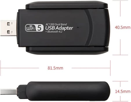 Wireless Adaptör Wifi Ağ Kartı Masaüstü Bilgisayar Pc ile Uyumlu 2,4G 5G Destekler 1300Mbps Usb 3.0 Dual Band Usb Adapter 2,4Ghz-5,82Ghz AC1300