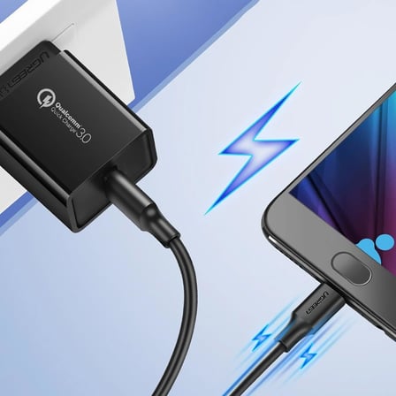 2.0 A USB-A & Micro USB Data ve Şarj Kablosu, 50 Santimetre, Siyah, ACBUGN60135