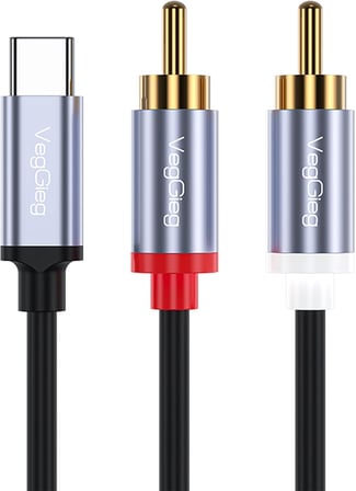 USB Type-C to 2 RCA Ses Kablosu 1.5 Metre