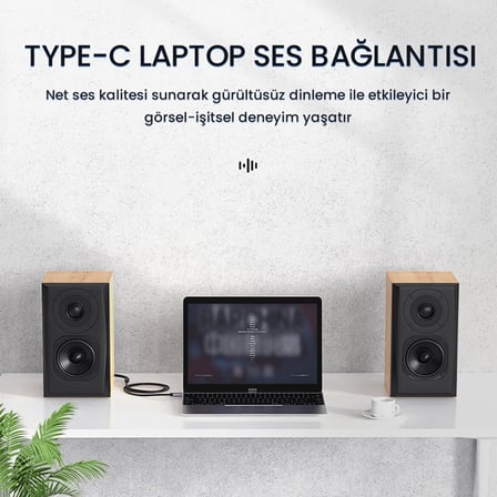 USB Type-C to 2 RCA Ses Kablosu 1.5 Metre