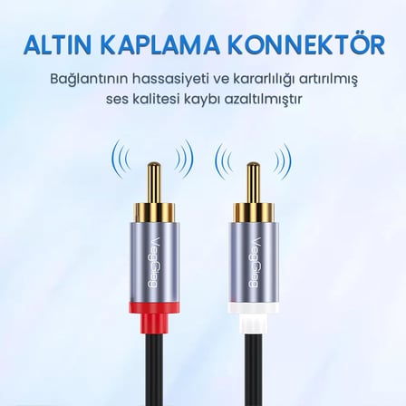 USB Type-C to 2 RCA Ses Kablosu 1.5 Metre
