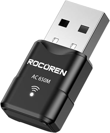 650 Mbps 2.4 & 5GHz Dual Band USB WiFi Adaptör