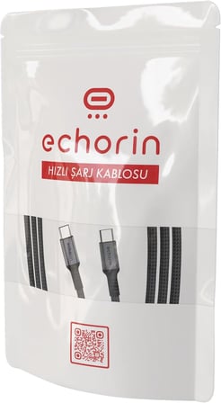 Şarj ve Veri Aktarım Kablosu 20V5A, Type C'den Type C'ye, 100W, Çift Kat Örgülü (Gri, 2 metre)