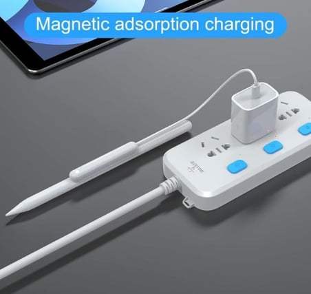 Apple Pencil 2. Nesil İle Uyumlu Masaüstü Manyetik Type-C Şarj Cihazı Beyaz 35cm Kablo Uzunluğu iPad Pencil Kalem ile Uyumlu Manyetik Şarj Kablosu
