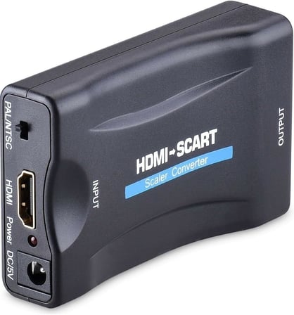 HDMI SCART Dönüştürücü Video Converter, 1080P Destekli, PAL NTSC Seçilebilir, Tak Çalıştır, 5V Güç Girişli, HDMI Giriş SCART Çıkış Dönüştürücü | HS-74