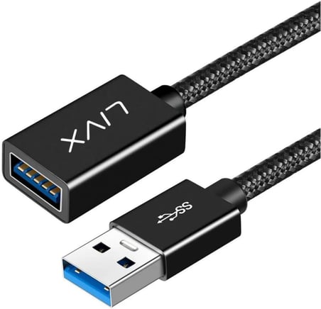 Rope 5Gbps Hızlı Veri Aktarımı USB 3.0 Erkek Dişi Uzatma Kablosu Halat Örgülü (3 Metre)