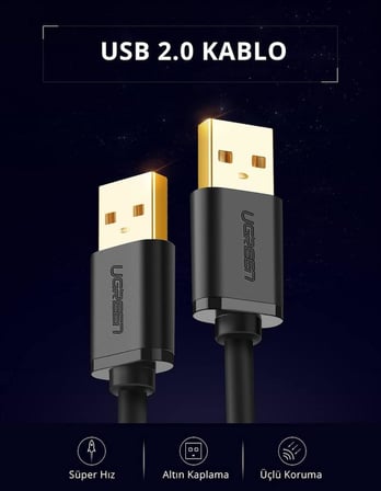 USB to USB Data ve Şarj Kablosu 1 Metre