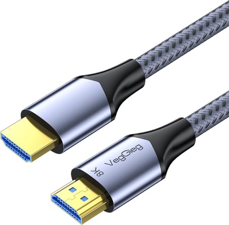 HDMI 2.1 8K 60Hz 4K 120Hz 48 Gbps HDR eARC HDCP 2.2 Örgülü Ses ve Görüntü Kablosu 1 Metre
