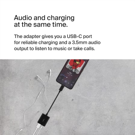 RockStar USB-C Şarj Adaptörlü 3,5 mm Ses, iPad Pro, Galaxy, Note, Google Pixel, LG G6, Sony Xperia, OnePlus ve Daha Fazlası ile Uyumlu USB-C Ses Adaptörü - Siyah