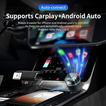 Wireless CarPlay Android Auto Adaptörü USB-A Girişli Kablosuz Araç Bağlantı Aparatı Plug and Play Kolay Kurulum Bluetooth WiFi Destekli Tek Cihaz Bağlantı Android11 iOS10 Uyumlu | ZR1257
