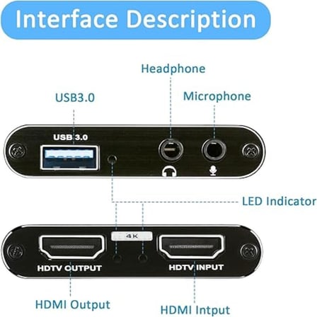 AN4130 HDMI 4k UHD 30HZ Video Capture Cihazı Gamer Yayın ve Kayıt Uyumlu