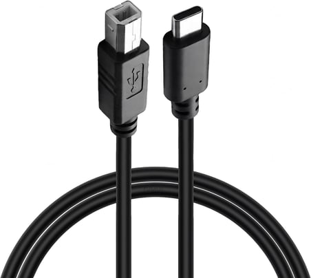 Type-C to USB-B Yazıcı Tarayıcı Printer Kablosu (1.5 METRE) - PC ve Laptop ile Yazıcı Ara Bağlantı Data Kablosu - USB 2.0 Hızlı ve Stabil Yazdırma - Kolay Kullanım - USB-C Printer Kablosu