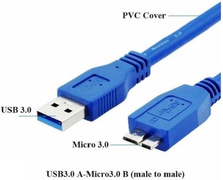USB3.0 to Micro USB-B Harici Harddisk HDD Data Kablosu 1m