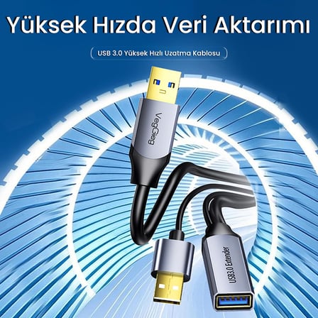 USB 3.0 Uzatma Kablosu Sinyal Güçlendirici Extender Destekli USB-A Uzatıcı Kablo 5 Metre
